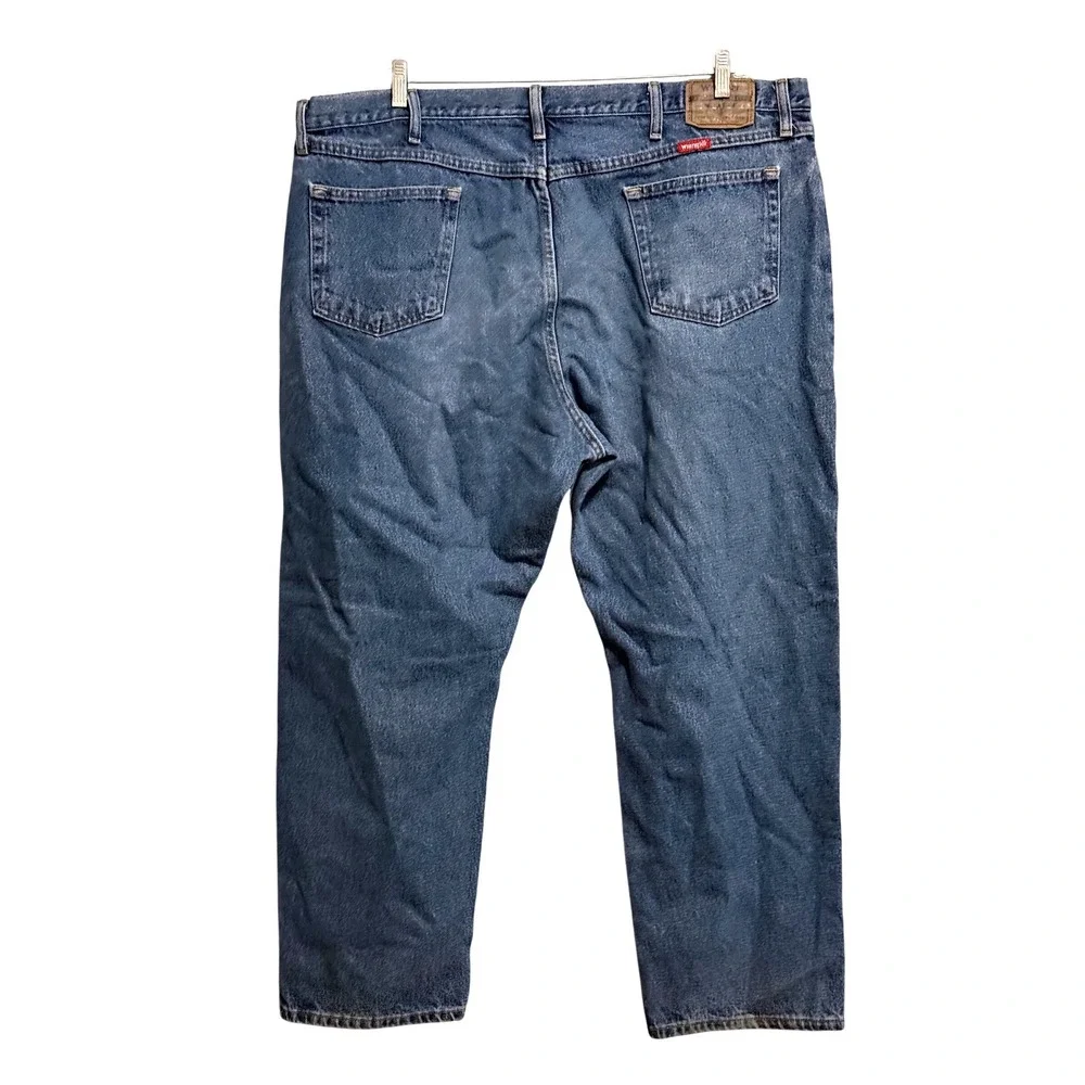 Wrangler Premium Quality Mens Straight Leg Blue Denim Jeans Medium Wash 44x30